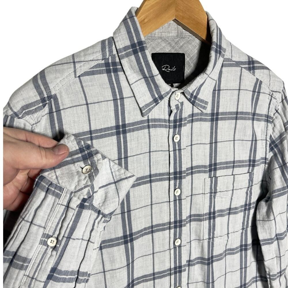 RAILS Men’s Owen’s Indigo Sky Blue Plaid Button Up Long Sleeve Shirt